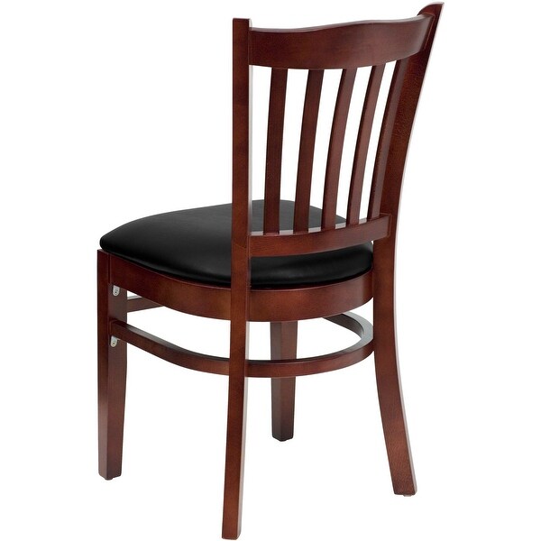 Mahogany Hardwood Slat Back Restaurant Chair - 17.5