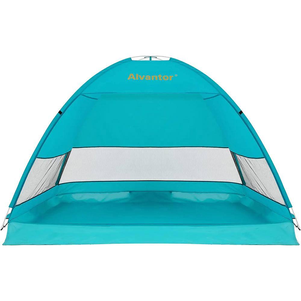 Alvantor TEAL POP UP PLUS 79 in. x 47 in. x 53 in. Instant Pop Up Portable Beach Tent Outdoor Sun Cabana UPF 50+ Carry Bag 7015