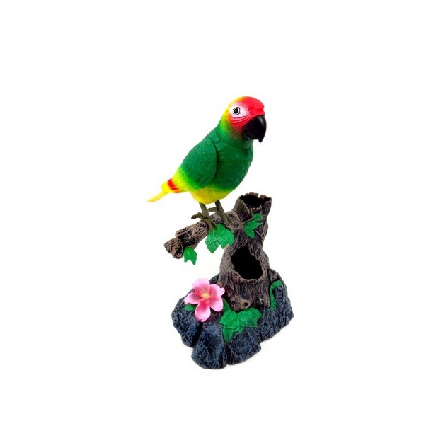 Insten Talking Parrot Toy Talking Bird Sculpture For Desk And D cor With Pen Holder