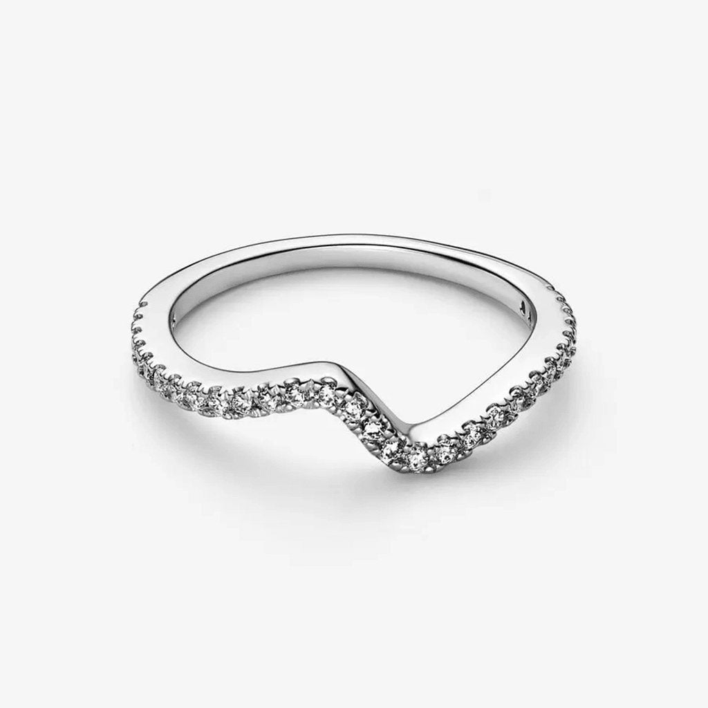 PANDORA  Sparkling Wave Ring - Sterling Silver