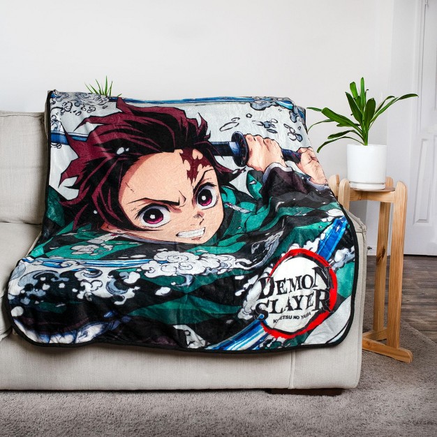 Just Funky Demon Slayer Tanjiro Kamado Fleece Throw Blanket 45 X 60 Inches