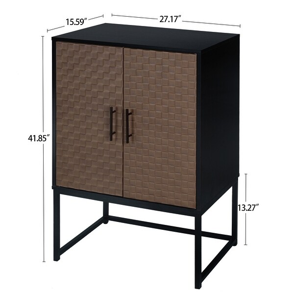 2-door Cabinet W/ Elevated Metal Base