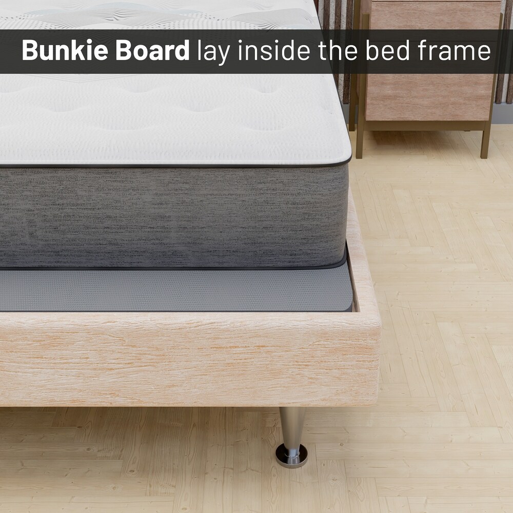 ONETAN  1.5 Inch Split Bunkie Board for Mattress/Bed Support   Fully Assembled  Improved Comfort and Support  Gray