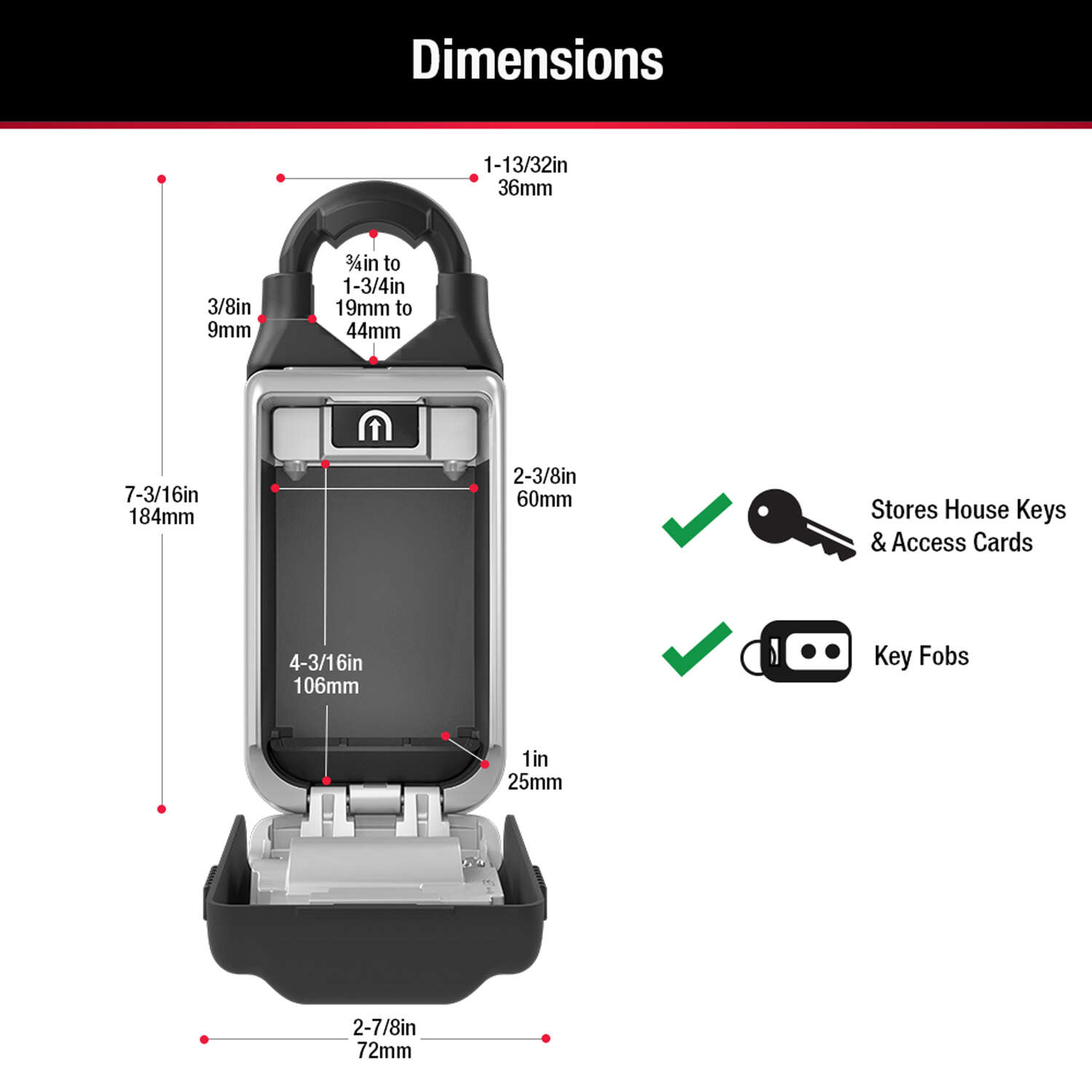 Master Lock 2-7/8 in. W Metal 4-Dial Combination Lock Box