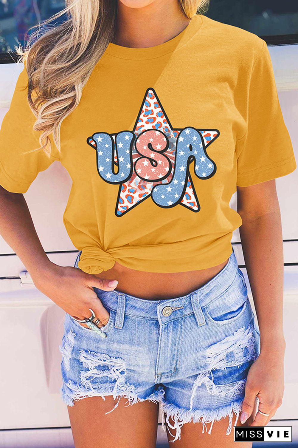 Independence Day USA Star Graphic Tee