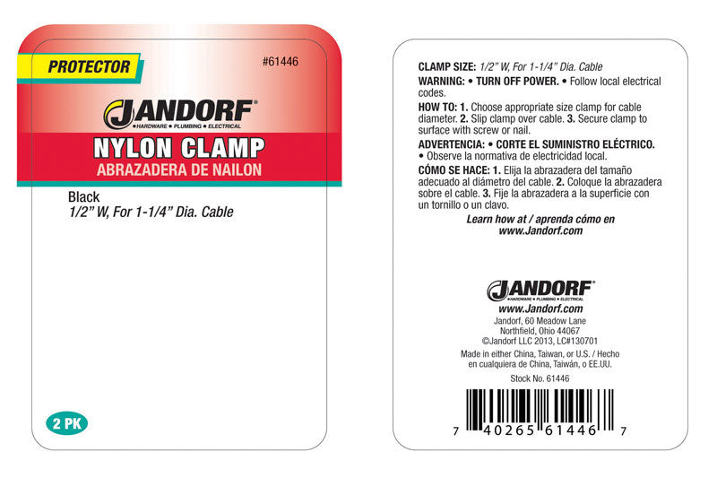 CLAMP NYLON BLK1/2X1-1/4