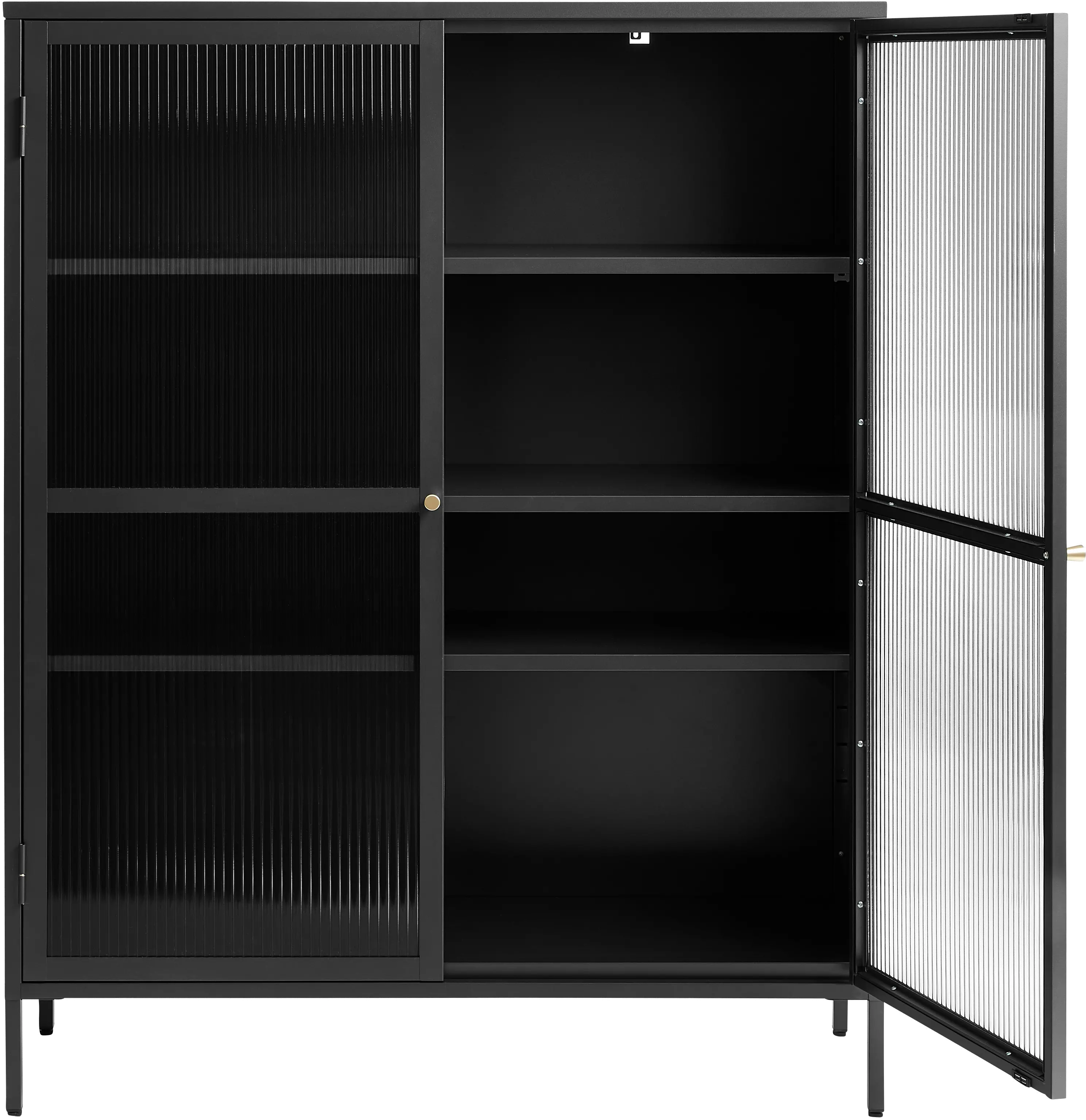 Bronco Black Metal and Glass 55 Tall Display Cabinet