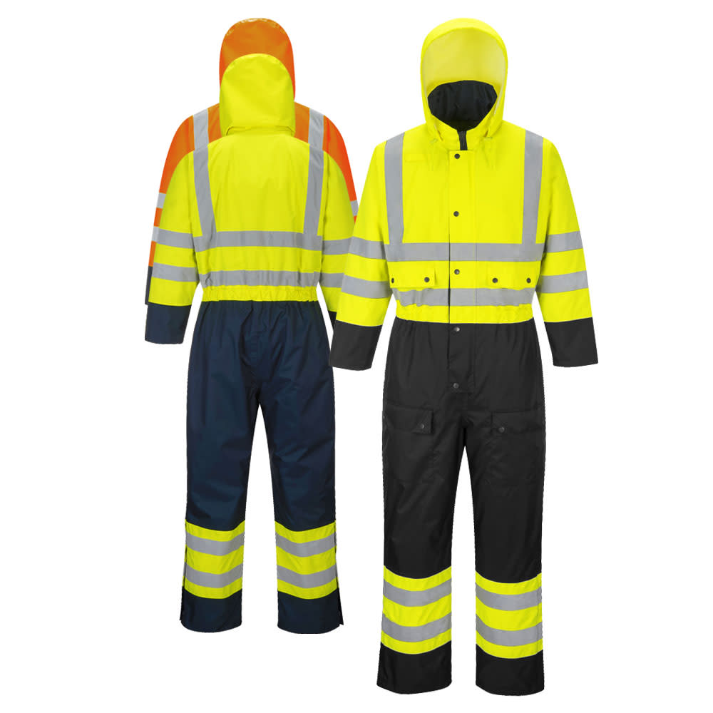 Yellow/Black Contrast Coverall Lined - Small