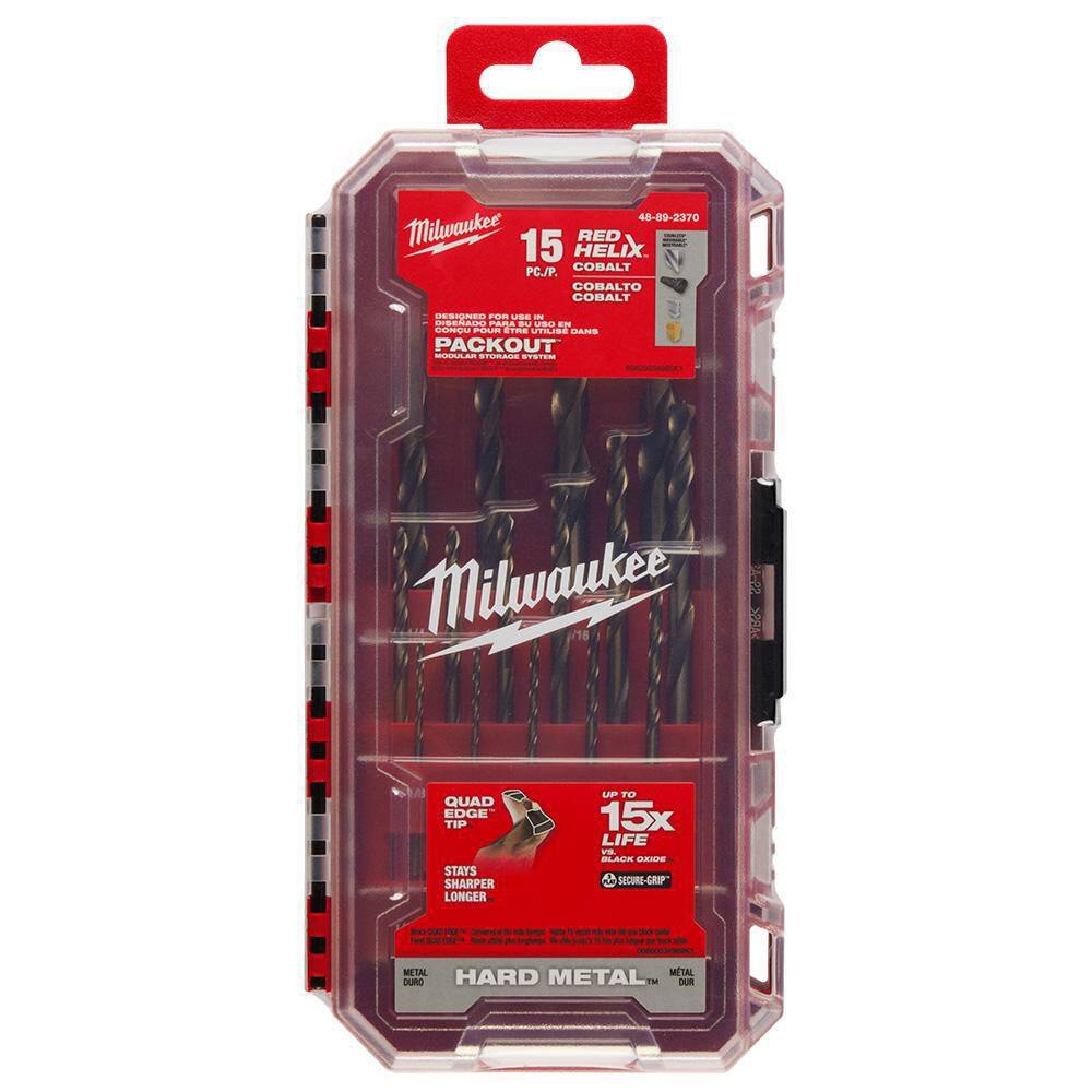 MW Cobalt Red Helix Drill Bit Set for Drill Drivers (15-Piece) 48-89-2370