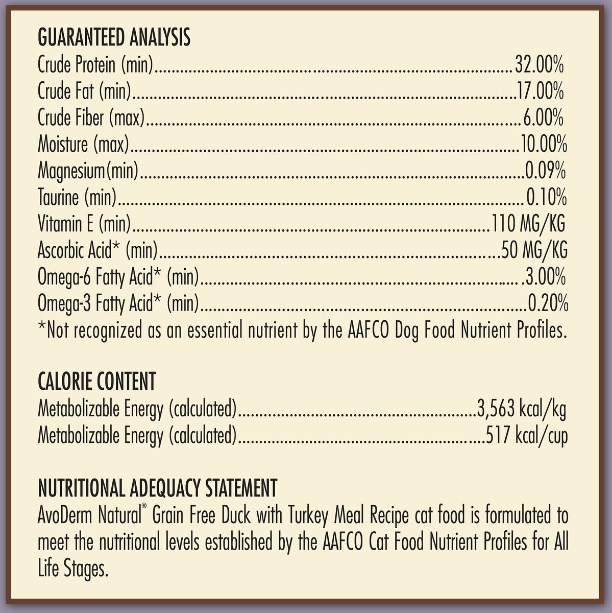 AvoDerm Grain-Free Duck with Turkey Meal Dry Cat Food