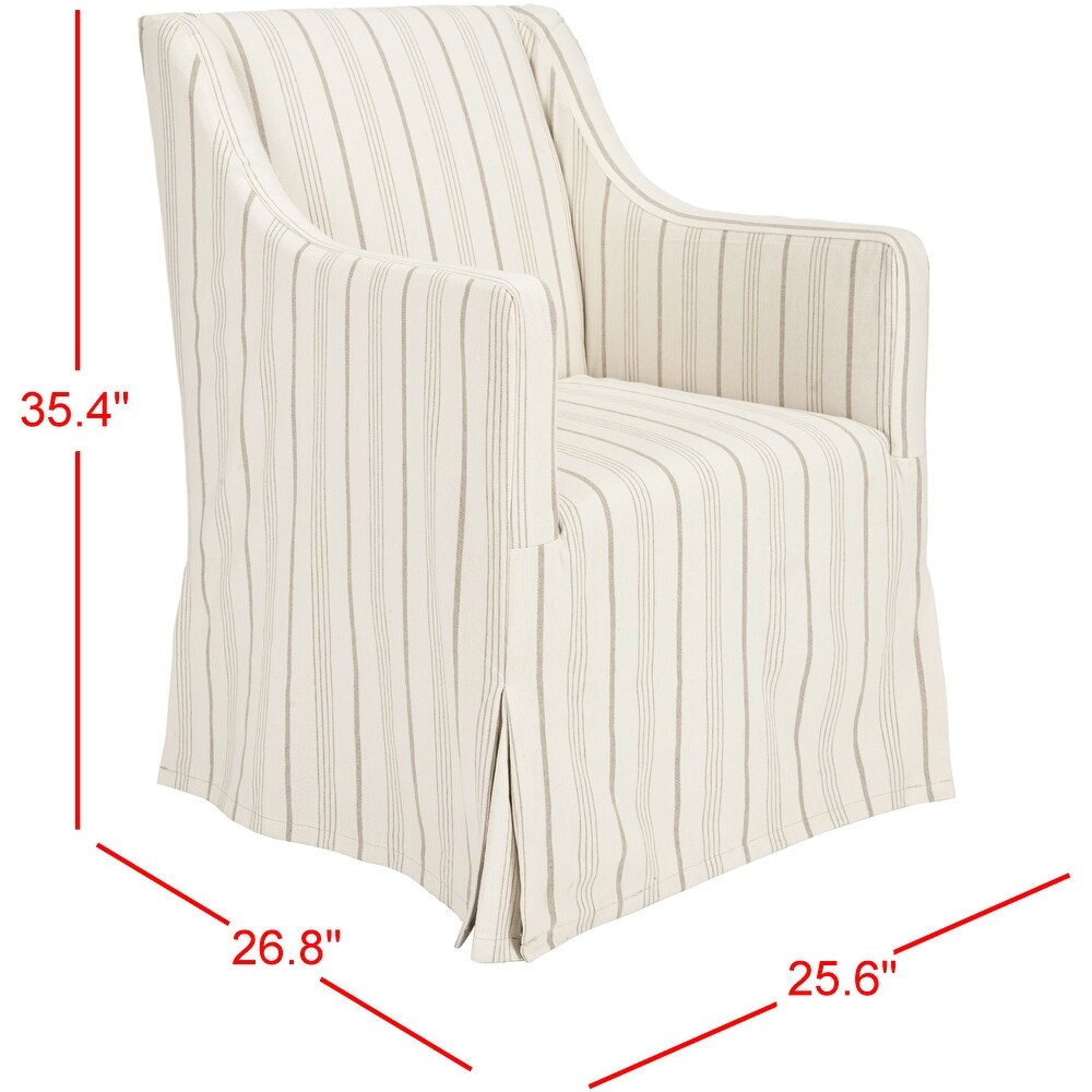 Safavieh Cottage Slipcover Beige Living Room Chair   25.6\