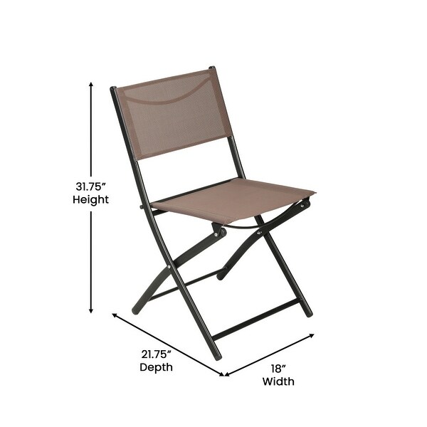 4 Pack Commercial Outdoor Flex Comfort Folding Chair with Metal Frame