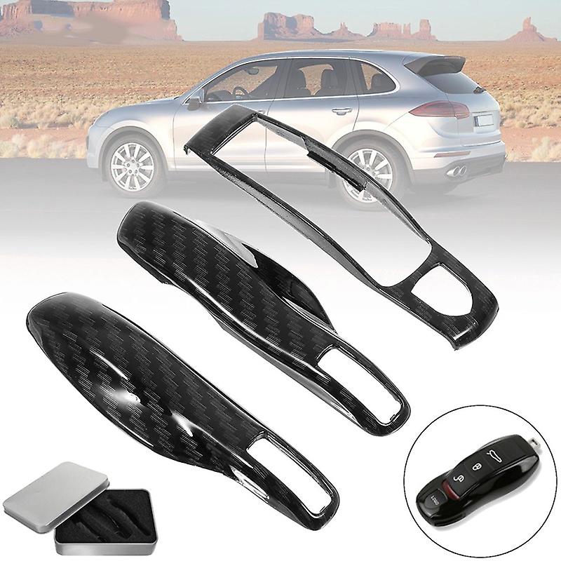 Born Pretty 3pcs Set Carbon Fiber High Quality Plastic Material Remote Key Case Covers Fob For Porsche Panamera Cayenne Macan