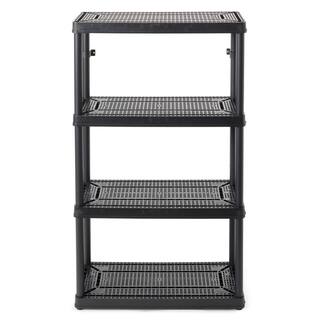 GRACIOUS LIVING Black 3-Tier Plastic Garage Storage Shelving Unit (32 in. W x 14 in. H x 55 in. D) GL91021MAXIT-1C-36