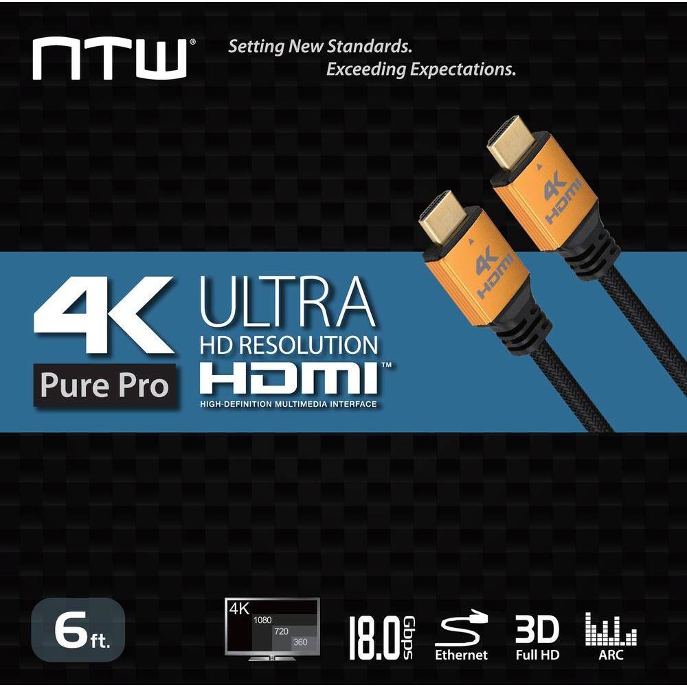 NTW 6 ft. Ultra-High Definition 4K Pure Pro HDMI Cable with Ethernet NHDMI2P-006P