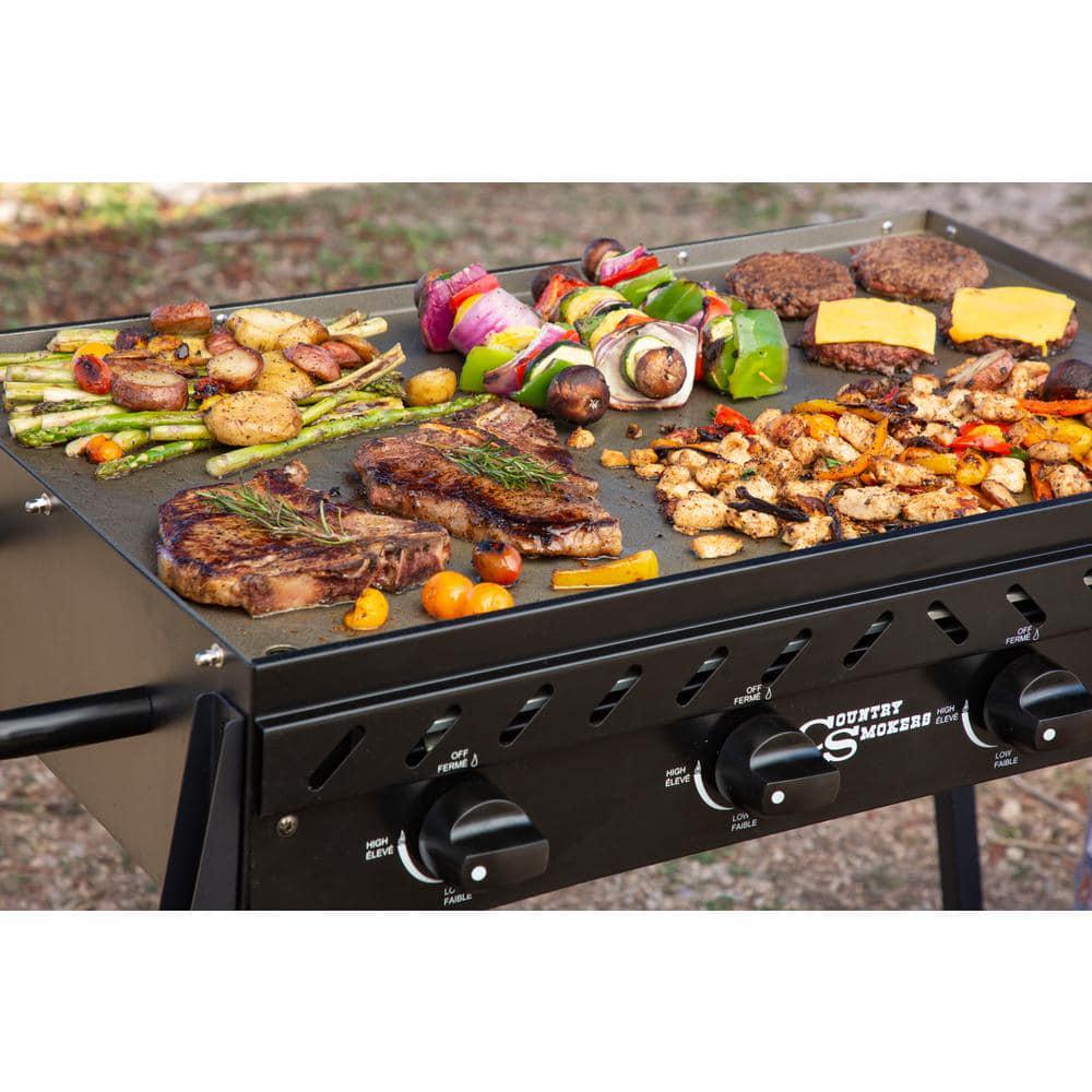 COUNTRY SMOKERS The HighlandHorizon 597 sq in 4Burner Portable Gas Griddle Cooking Space in Black