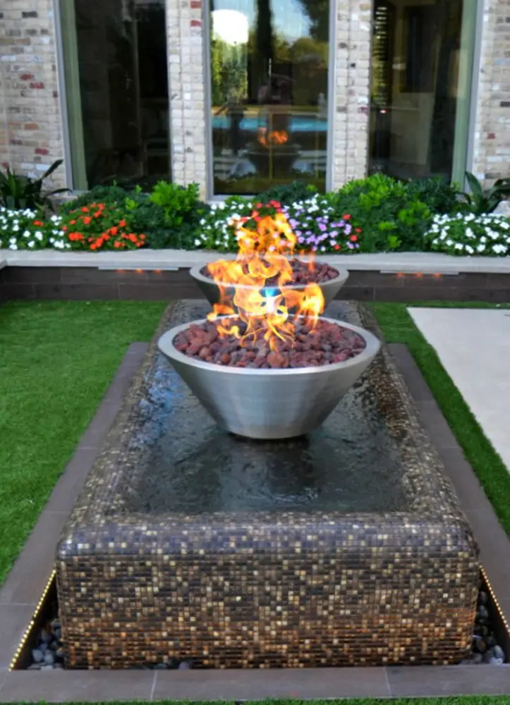 corten steel decoration fire and water fountain garden fire and water features outdoor fountains water fountain  with fire