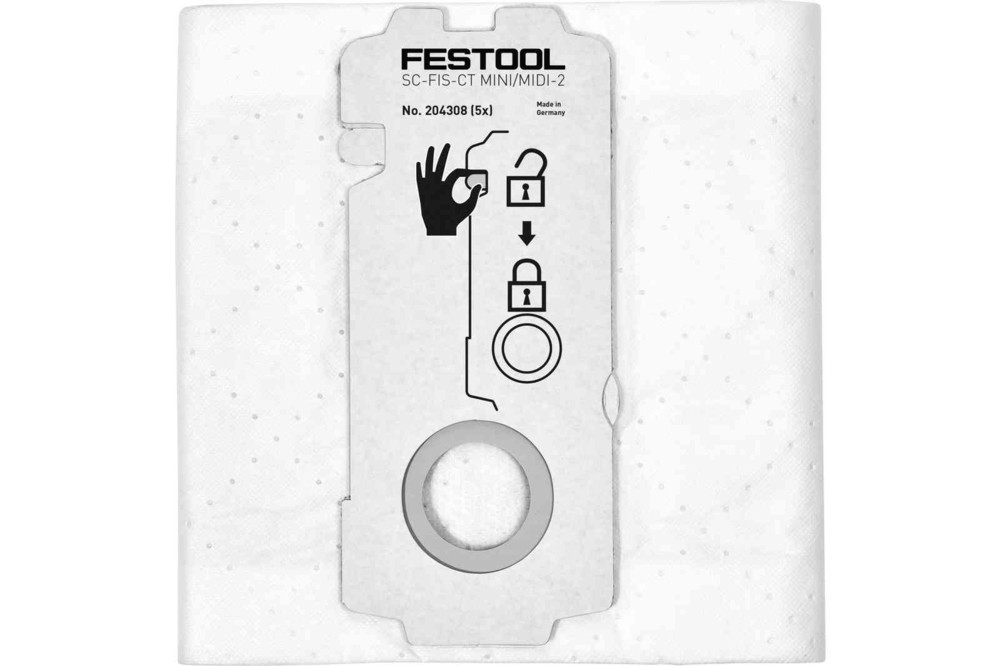 Festool SELFCLEAN Filter Bag SC-FIS-CT MINI/MIDI-2 - 5 pk 204308 from Festool