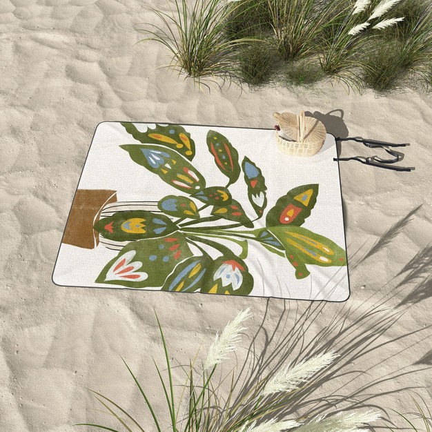 Alja Horvat Scandinavian Plant Picnic Blanket Deny Designs