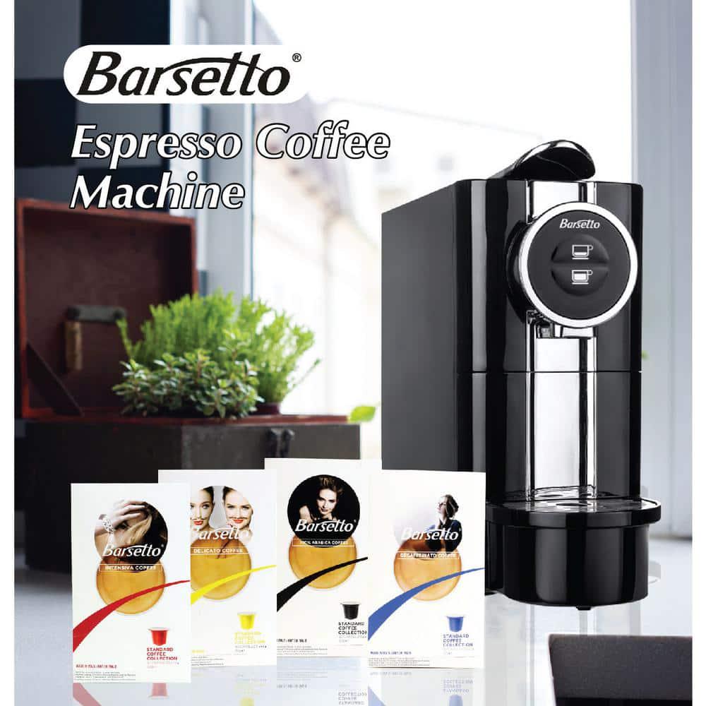 Barsetto Black Stainless Steel Single Serve Espresso Machine