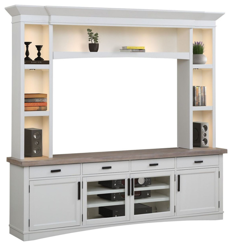 Parker House Americana Modern 3 Piece92 quotEntertainment Center   Farmhouse   Entertainment Centers And Tv Stands   by Unlimited Furniture Group  Houzz