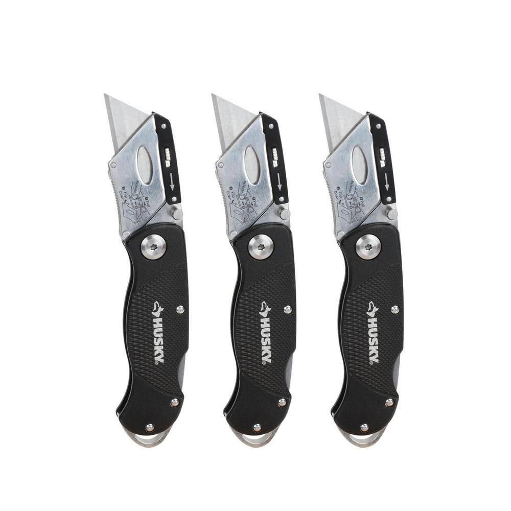 Husky Folding Lock-Back Utility Knife (3-Pack) 99732