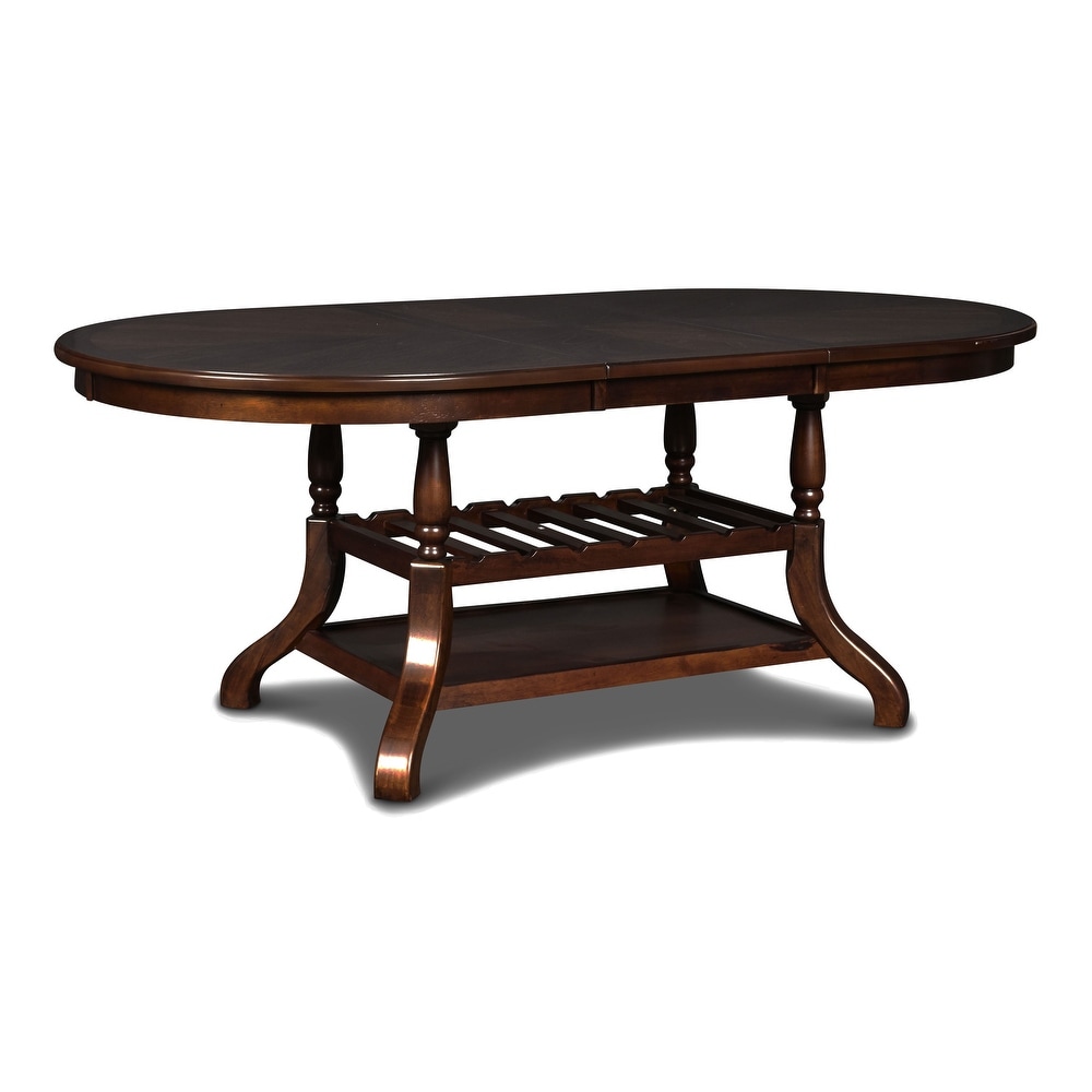 New Classic Furniture Viktor Expresso Dining Table with Wine Storage