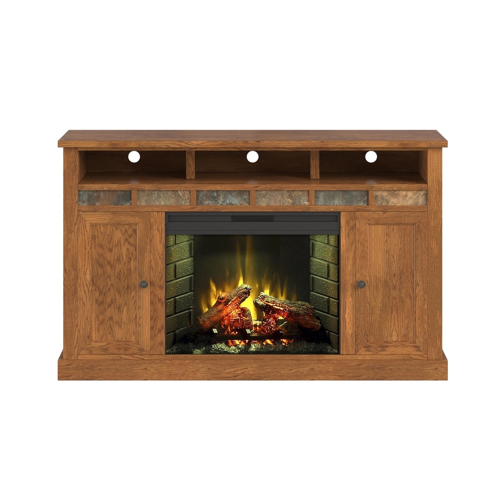 Bridgevine Home 62 inch Electric Fireplace TV Stand for TVs up to 70 inches  No Assembly Required