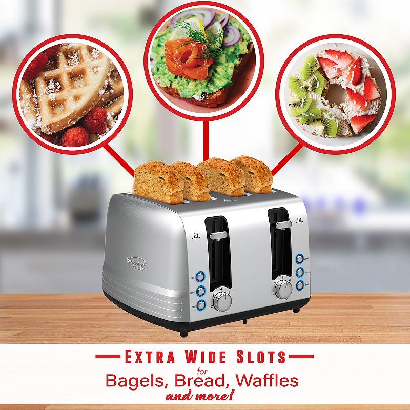 Brentwood Select Extra Wide 4 Slot Stainless Steel Toaster