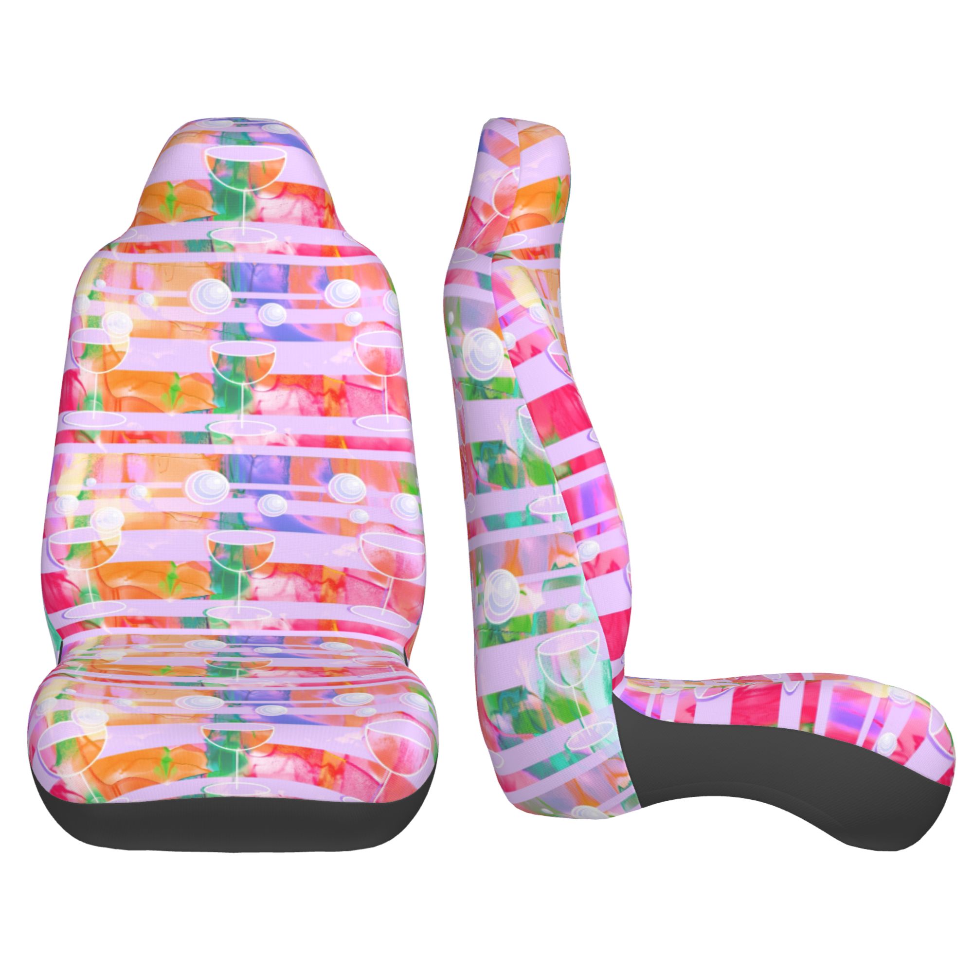 ZICANCN Car Seat Cover Watercolor Drink Patterns Car Front Seat Covers Protectors ， Automotive Seat Covers for Cars Trucks Suv