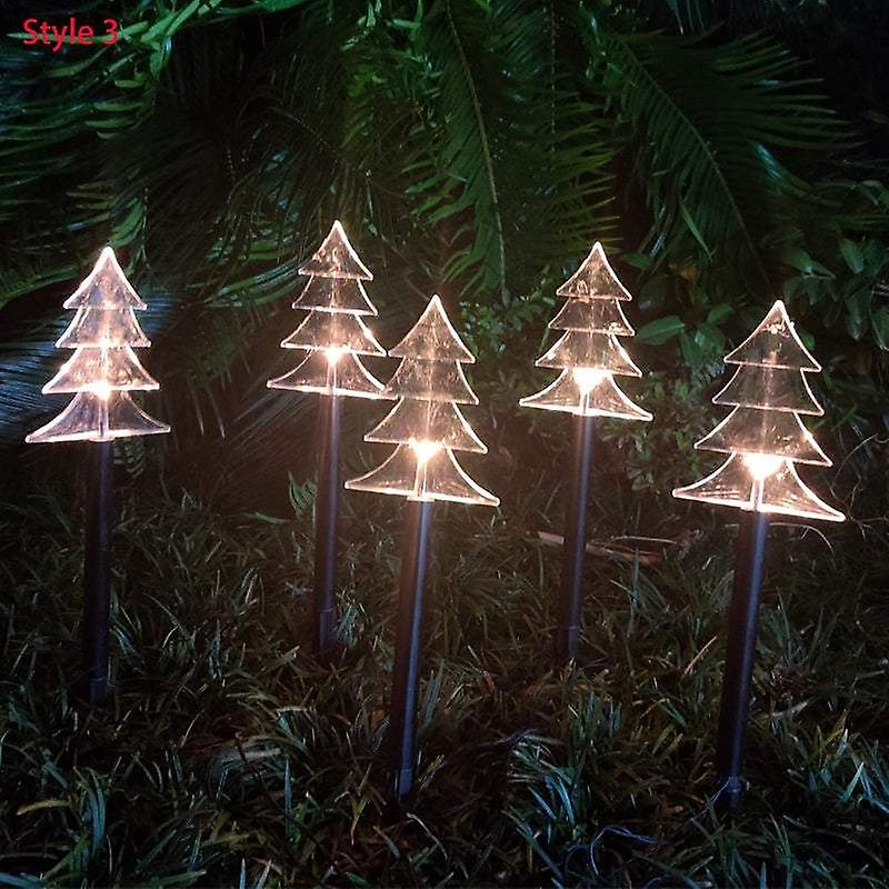 Garden Ground Lights Christmas Snowflake Star Tree Battery Powered