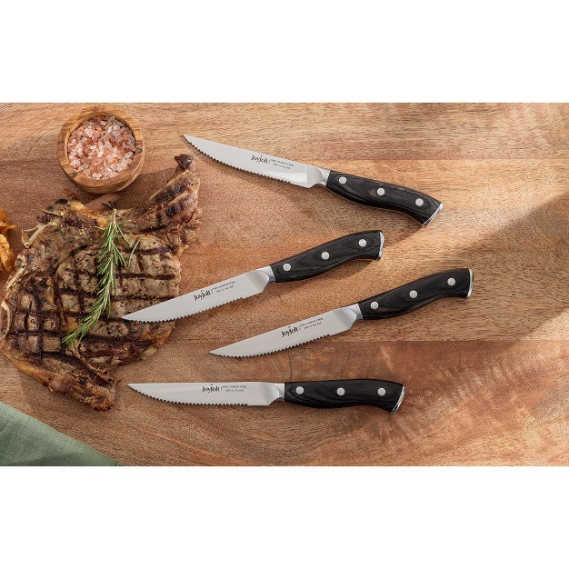 Joyjolt 4pc Steak Knives Set Of 4 High Carbon X50 German Steel Kitchen Knife Set