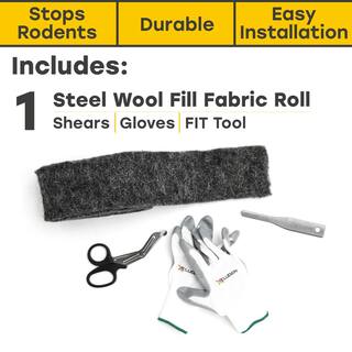 Xcluder Stainless Steel Wool Fill Fabric Large DIY Kit with Inspection Tool 162758FIT