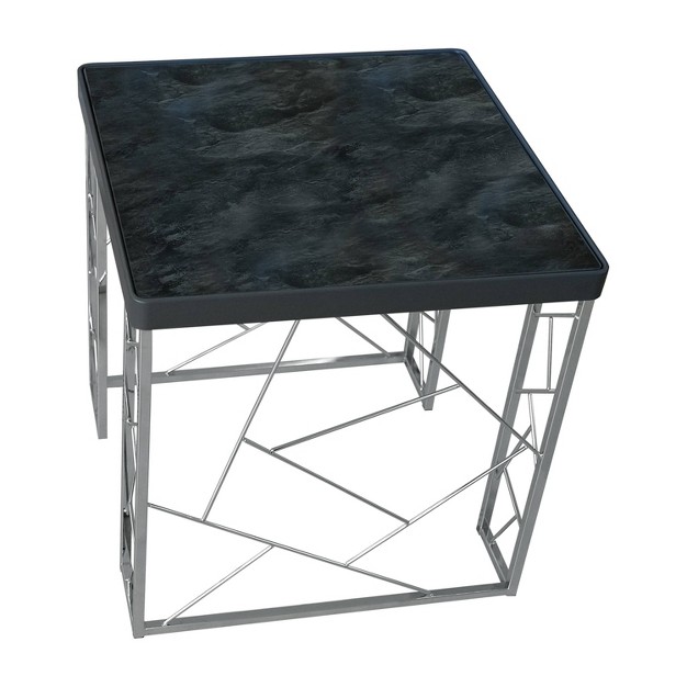 Sbragia Geometric Metal Legs End Table Faux Marble Homes Inside Out