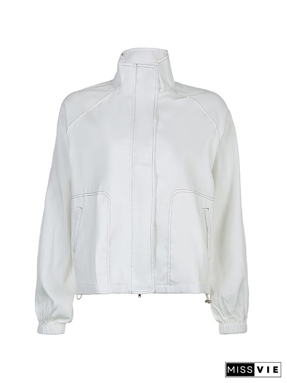 Gorpcore Seam Detail Splice Turtleneck Jacket