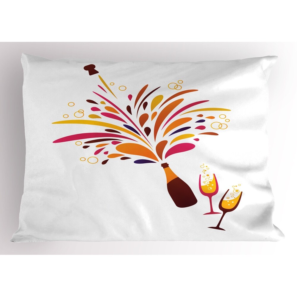 Ambesonne Champagne Pillow Sham  Decorative Standard Queen Size Printed Pillowcase