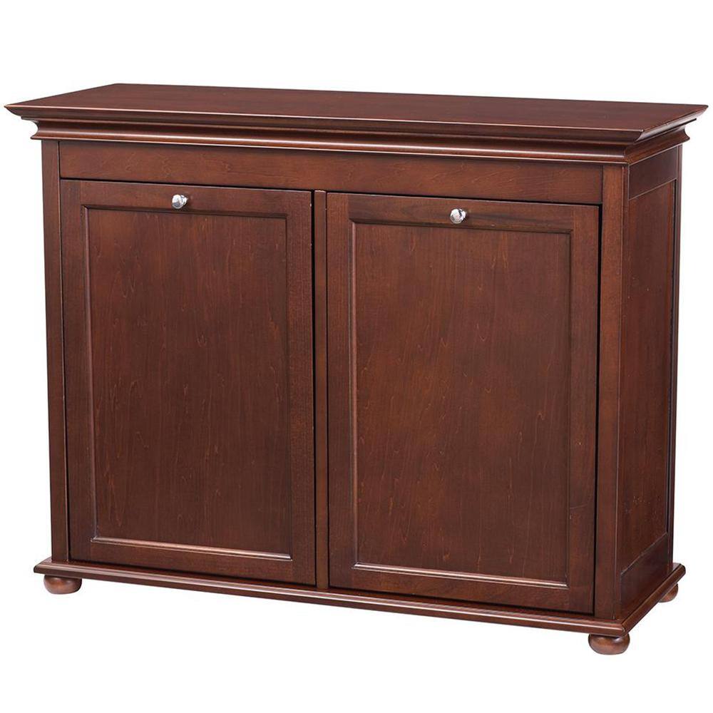 Home Decorators Collection Hampton Harbor 35 in. Double Tilt-Out Hamper in Sequoia BF-20938-SQ