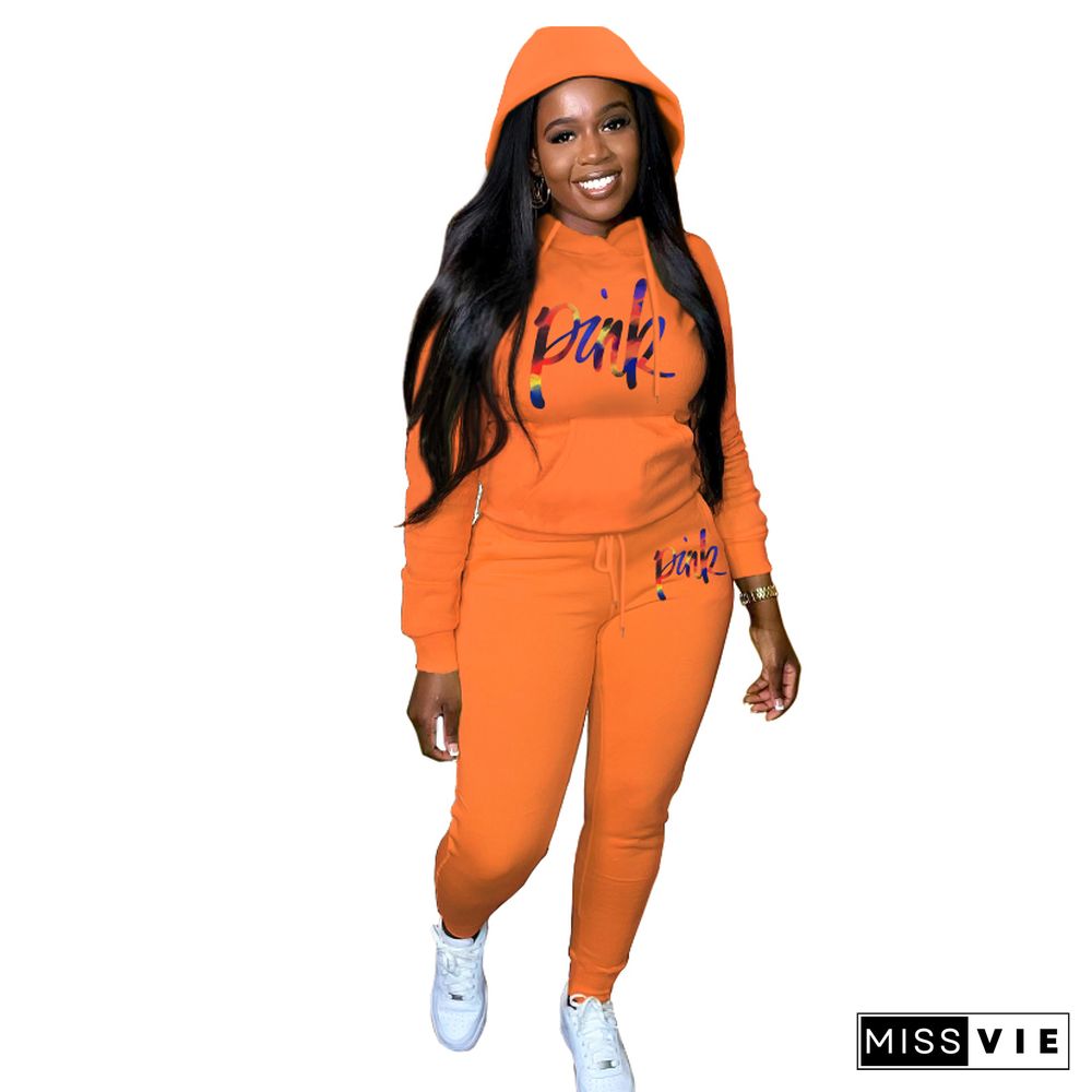 Plus Size Fleece Loose Hoodies Jogger Pants Sets