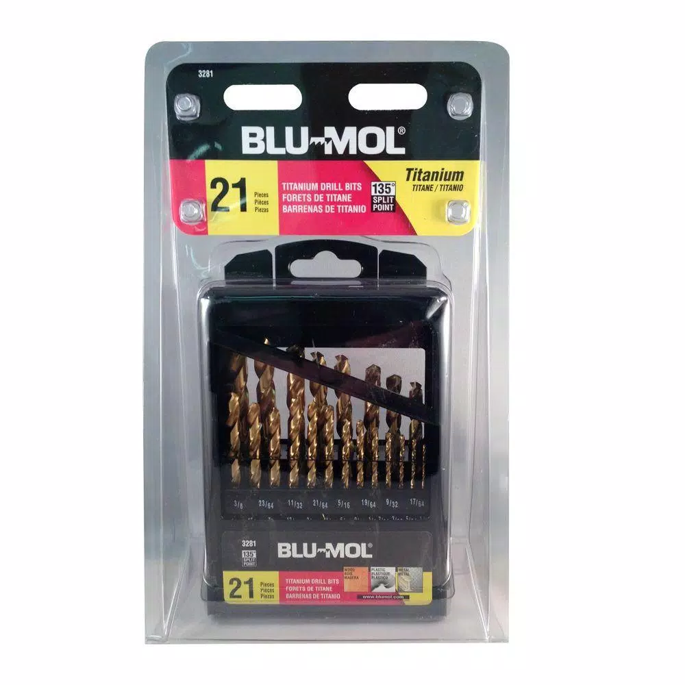 BLU-MOL Titanium Drill Bit Set (21-Piece) and#8211; XDC Depot