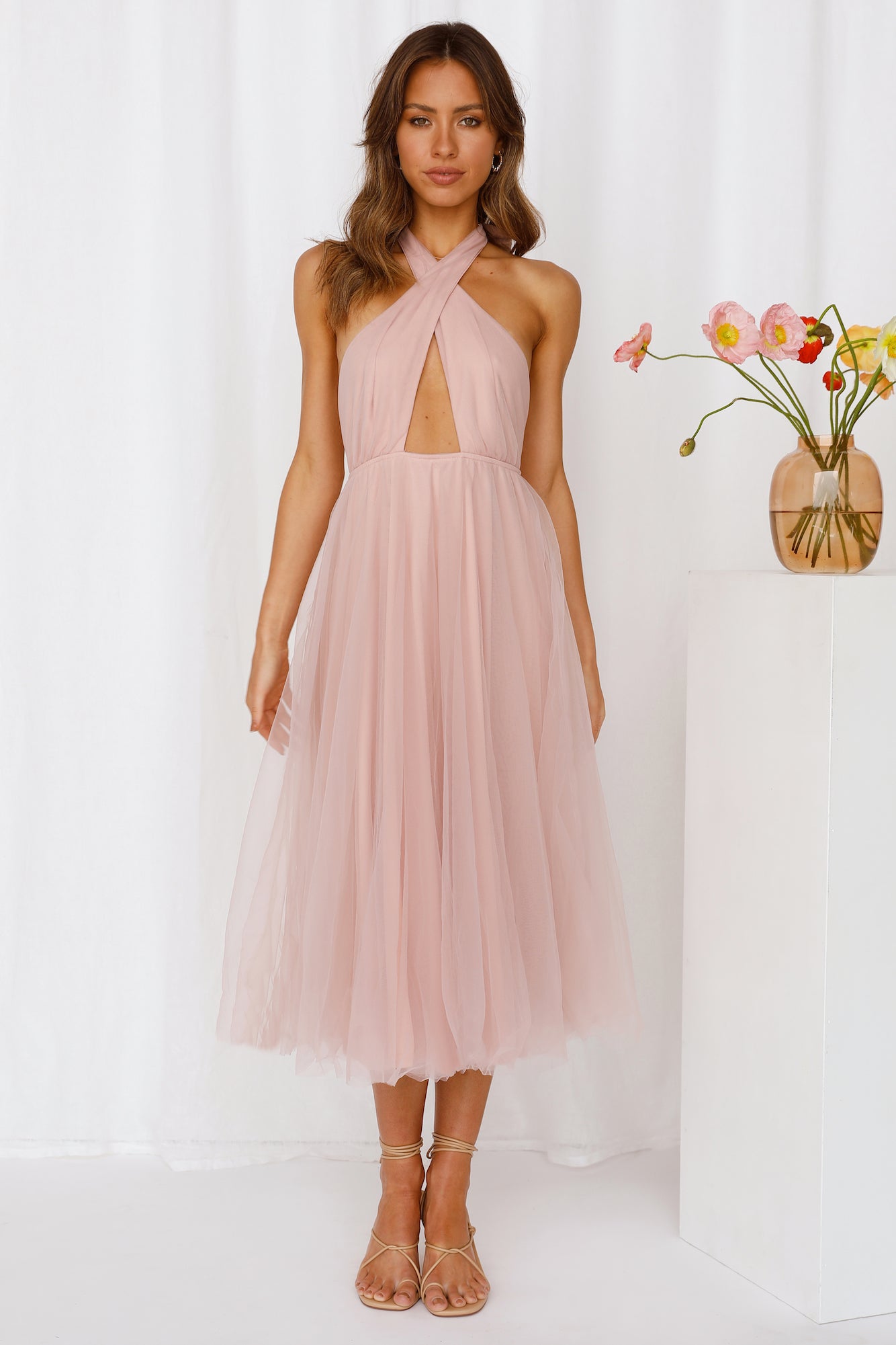 Little Tulle Much Midi Dress Pink