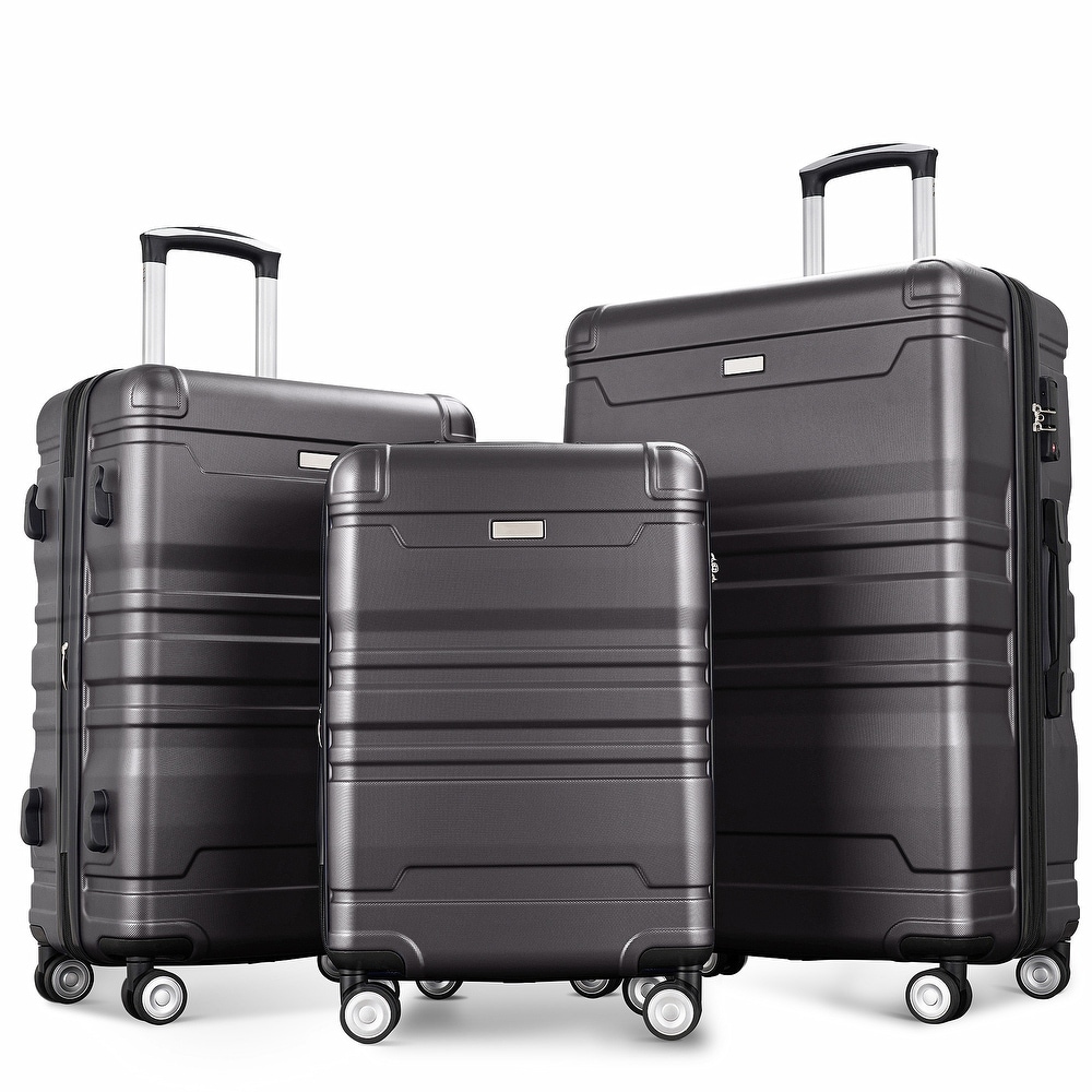 Luggage Sets Expandable ABS 3pcs Luggage Sets Hardside Suitcase Sets Spinner Suitcase with TSA Lock (20''24''28'')