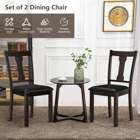 Costway 75623981 Set of 2 Dining Room Chair with R...