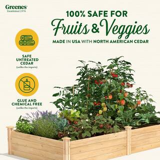 Greenes Fence 4 ft. x 8 ft. x 14 in. Original Cedar Raised Garden Bed RC12S28B