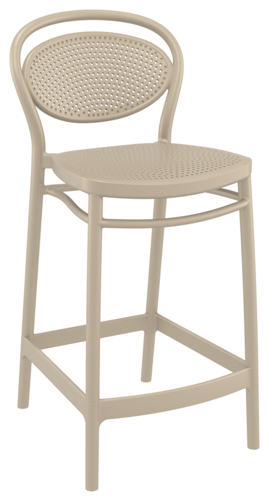 Marcel Counter Stool Taupe   Contemporary   Outdoor Bar Stools And Counter Stools   by VirVentures  Houzz