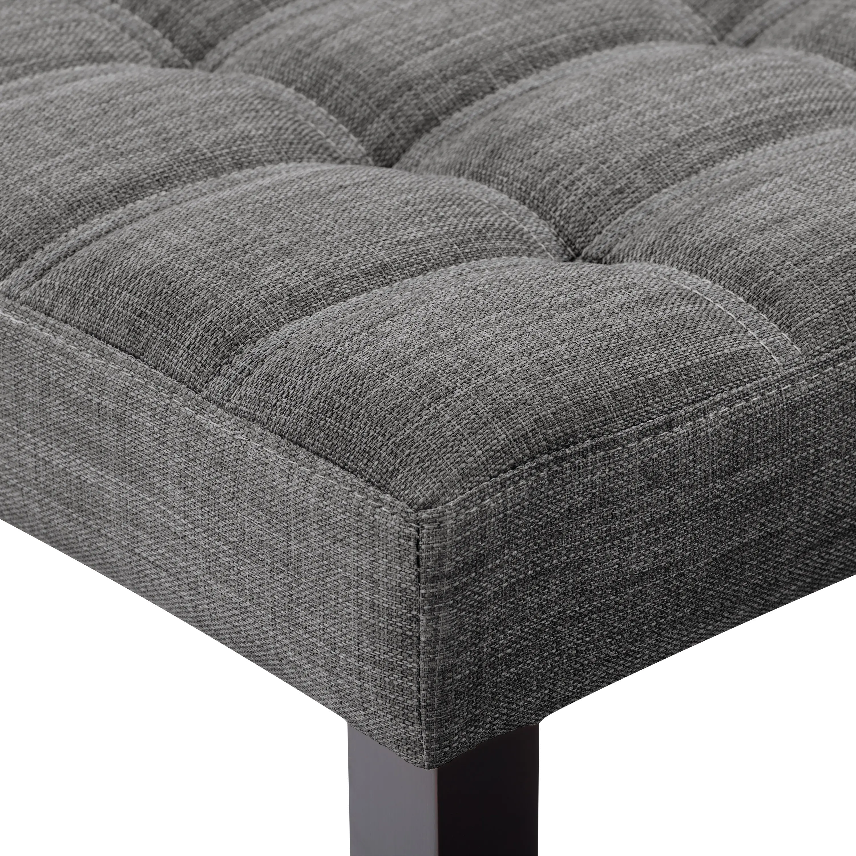 California Dark Gray Tufted Bench