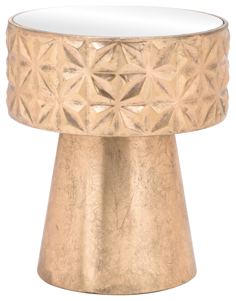 Aztec Side Table Gold   Contemporary   Side Tables And End Tables   by Zuo Modern Contemporary  Houzz