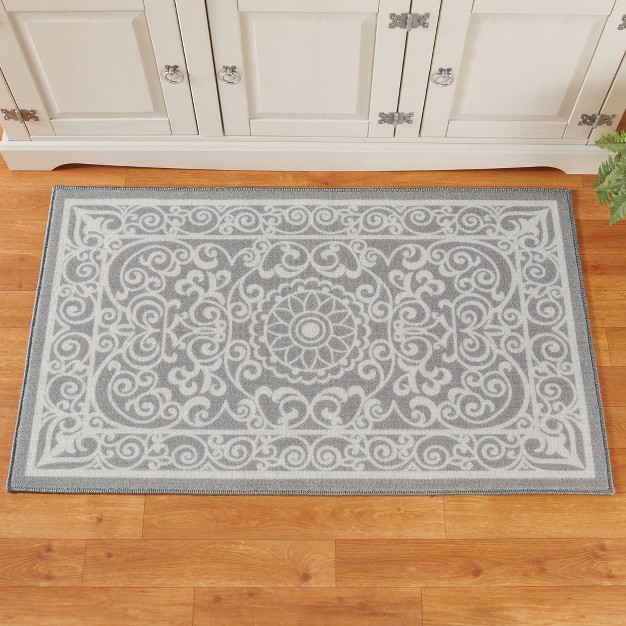 Collections Etc Scroll Printed Rug