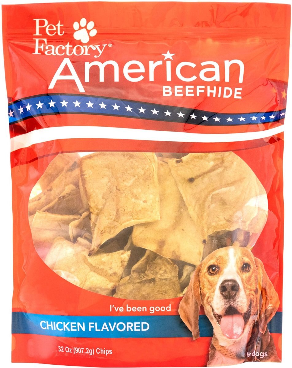 Pet Factory Beefhide Chips Chicken Flavored Dog Hard Chews