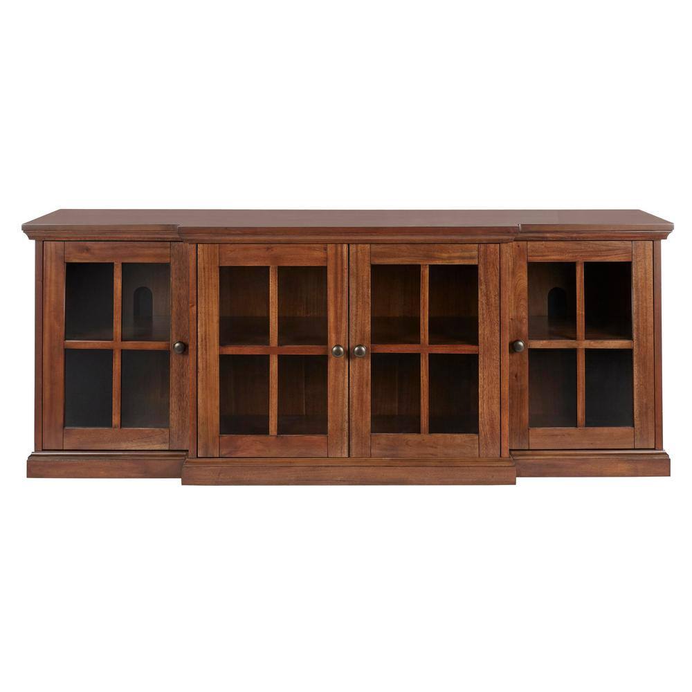 Home Decorators Collection Edenridge Walnut Brown Wood TV Stand with Glass Windowpane Doors (62 in. W x 24 in. H) 03304