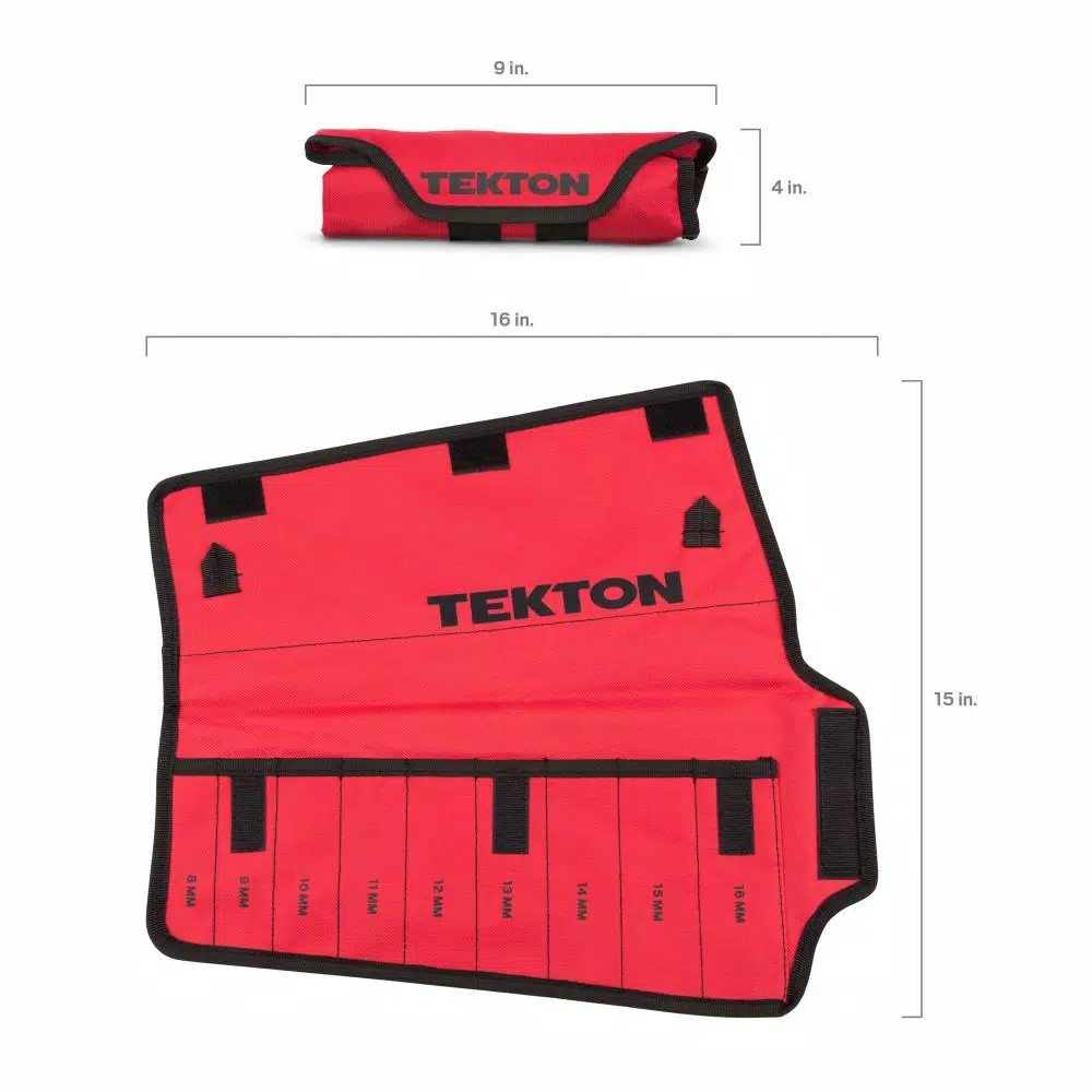 TEKTON 8 mm to 16 mm Combination Wrench Pouch (9-Tool) and#8211; XDC Depot